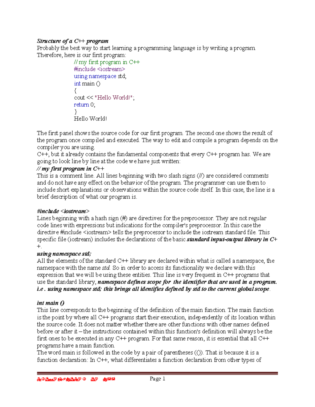 Chapter 2 c++ structure - Structure of a C++ program Probably the best ...