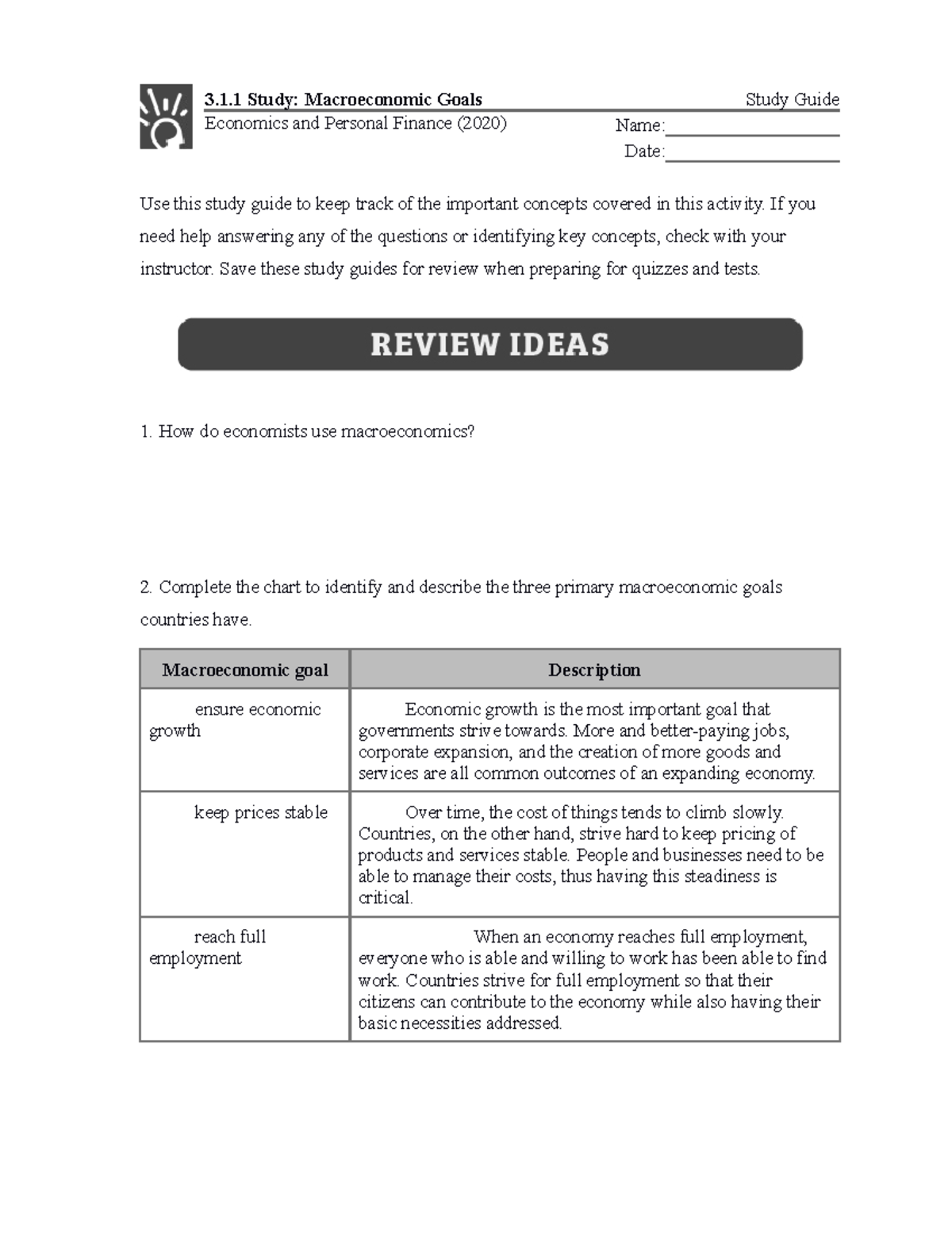 unit-3-pfet-fillable-notes-for-economics-3-1-study-macroeconomic