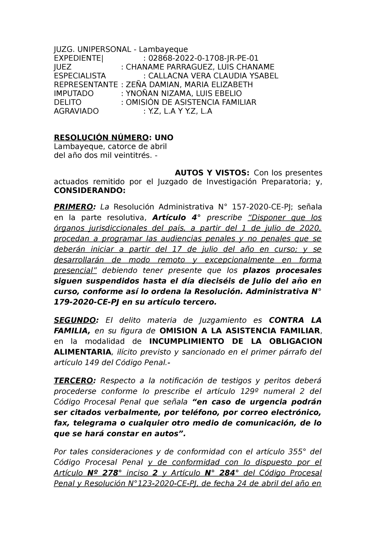 02868-2022 - Expedientes Judiciales - derecho penal - UTP - Studocu