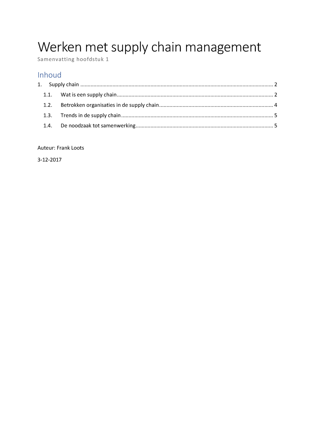 Werken Met Supply Chain Management H1 - Werken Met Supply Chain ...