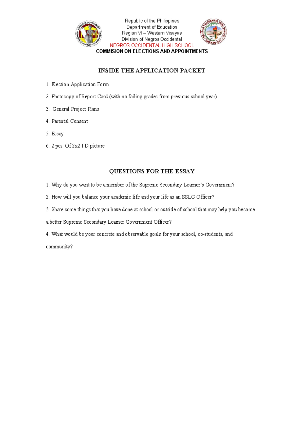 Application Packet (G7 Rep) - Republic of the Philippines Department of ...