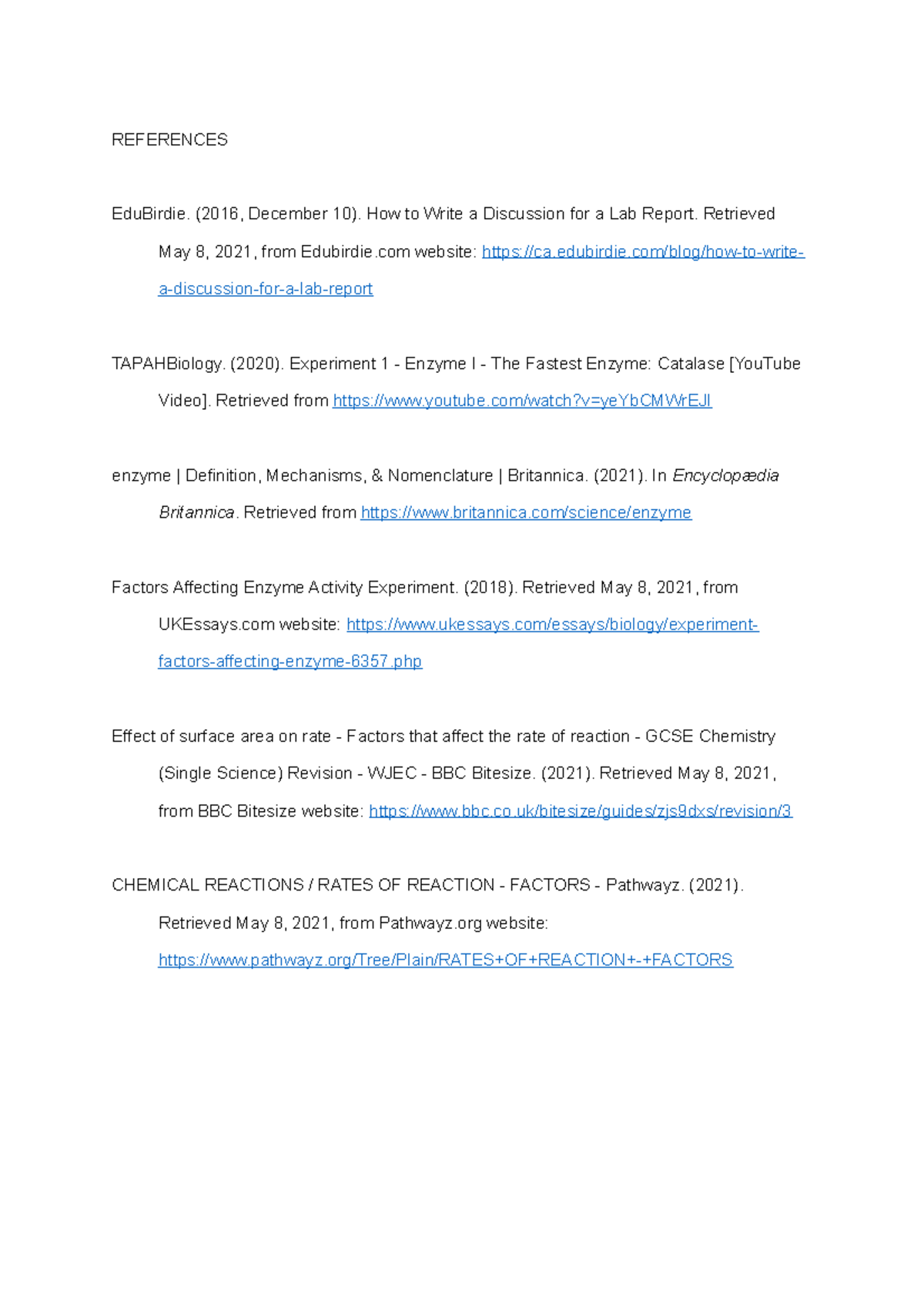 References Laboratory Report Semester 3 FSG - REFERENCES EduBirdie ...