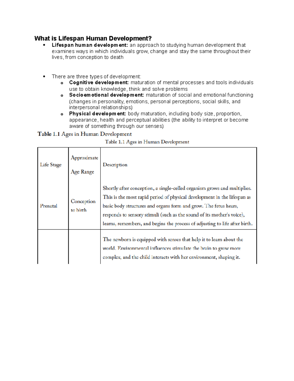 What is Lifespan Human Development - Studocu