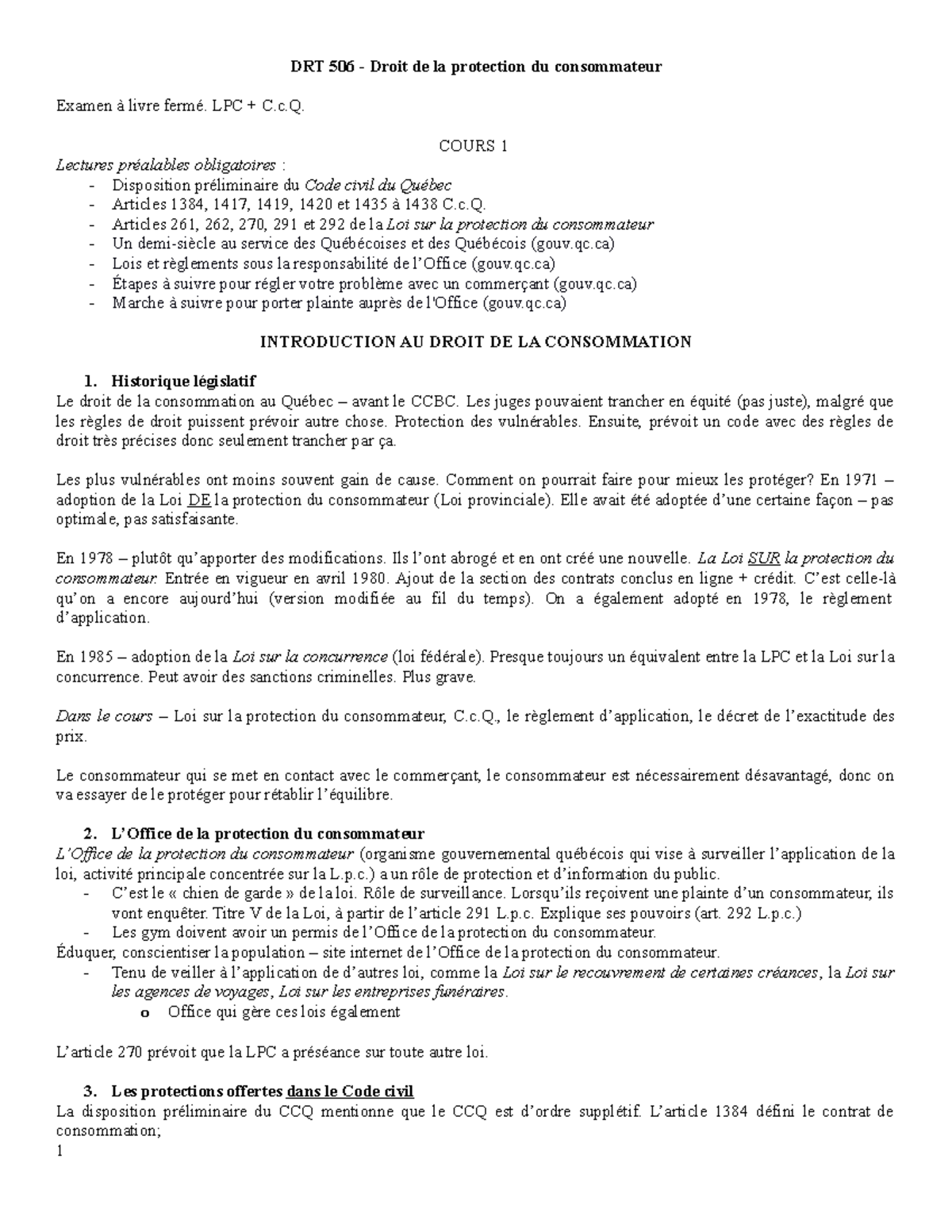 NDC-DRT506 Protection Du Consommateur - DRT 506 - Droit De La ...