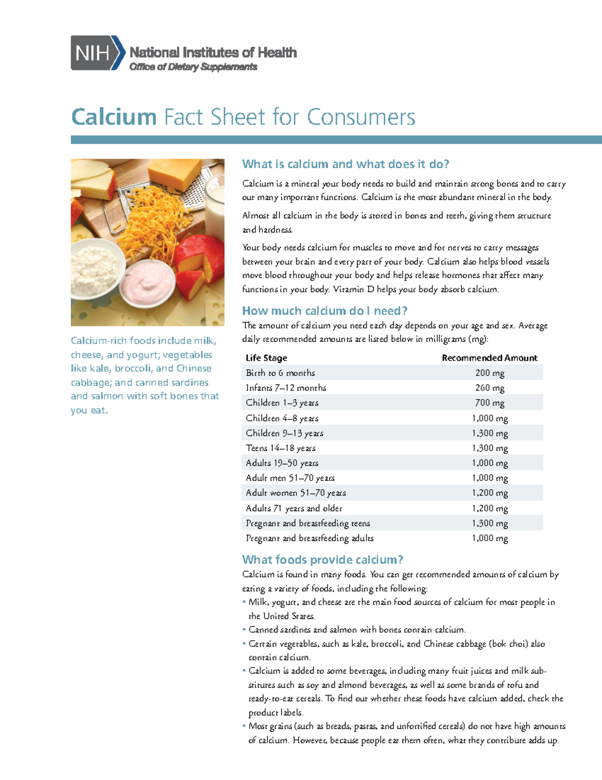 CalciumConsumer El precio What is calcium and what does it do