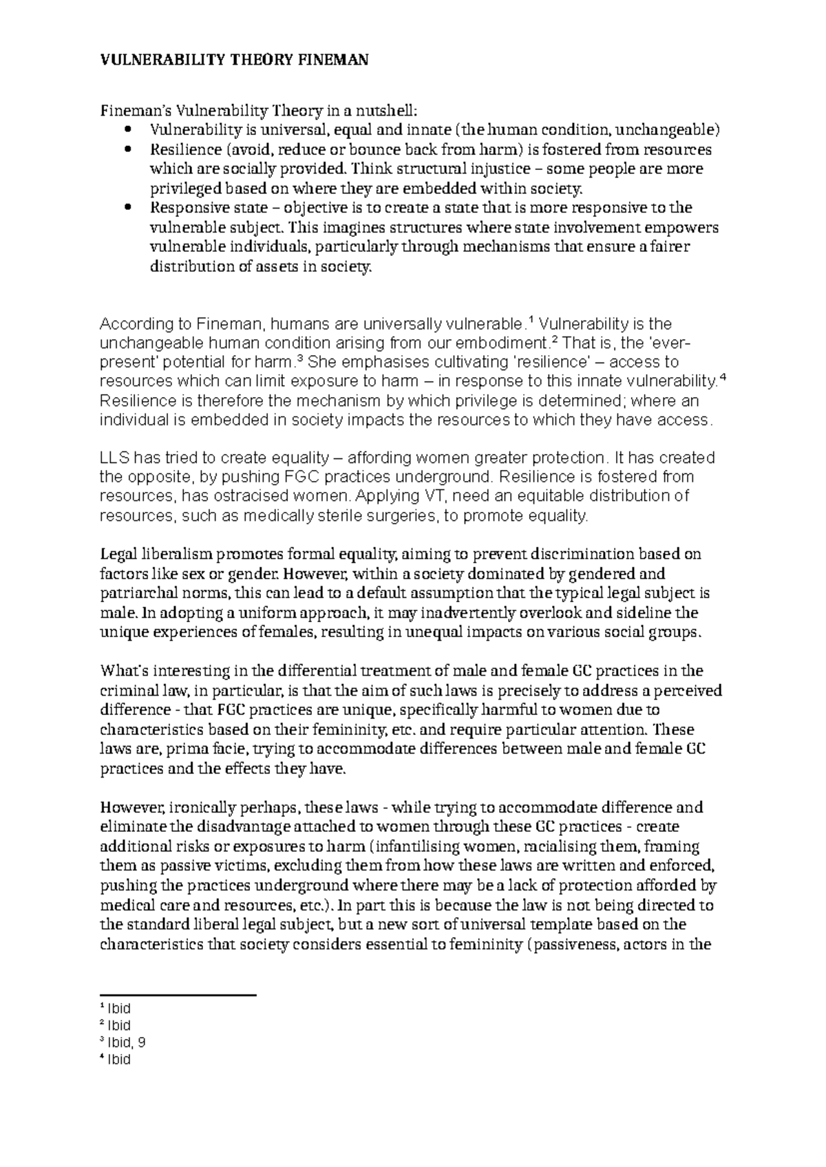 Vulnerability Theory Fineman - Think structural injustice – some people ...
