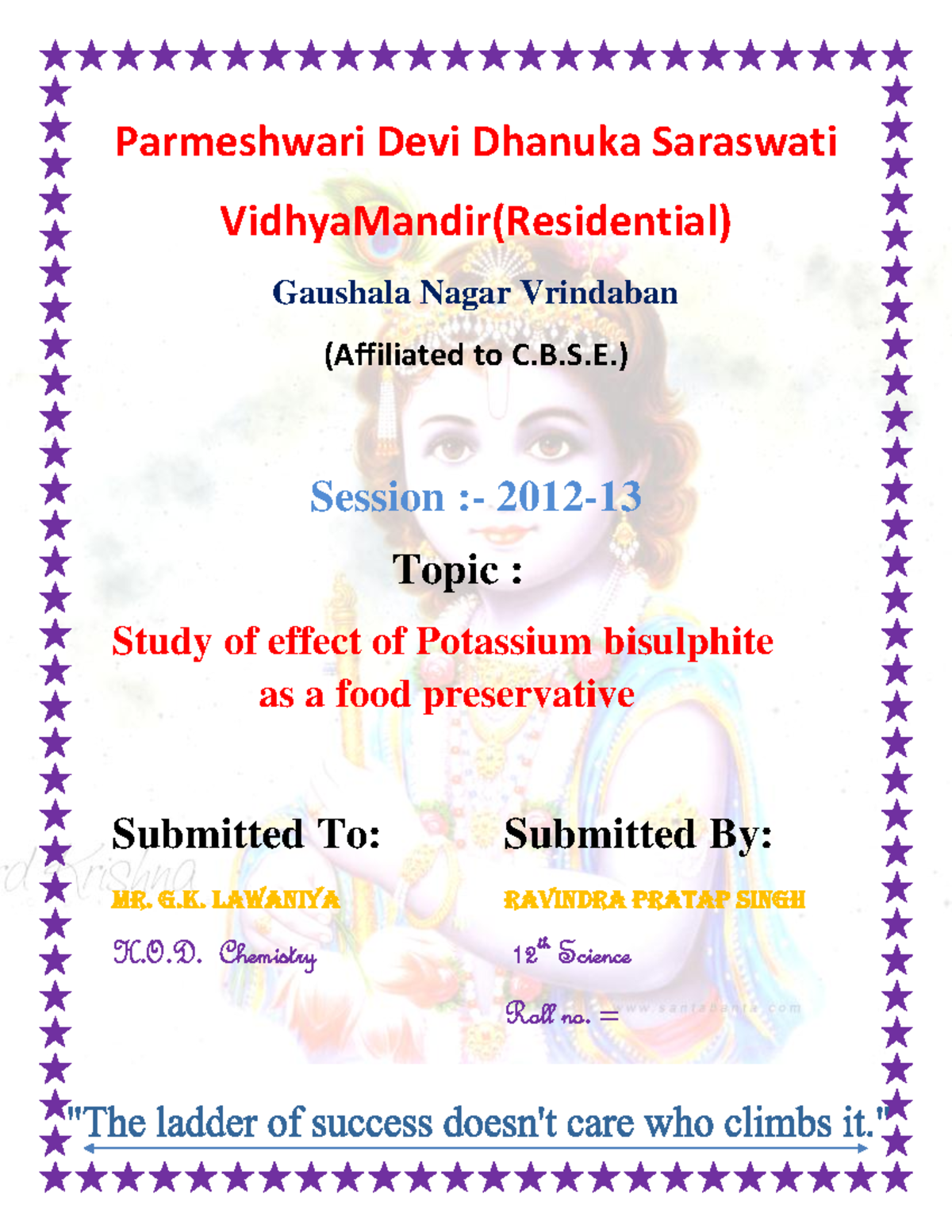 Study of effect of potassium bisulphite as a food preservative Compress
