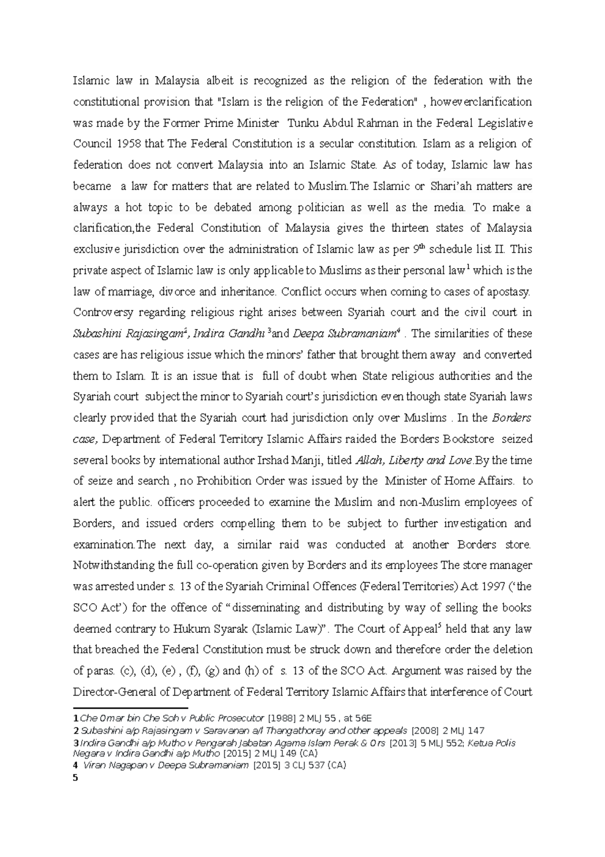 Malaysian Legal Systemintroduction - Islamic law in Malaysia albeit is ...