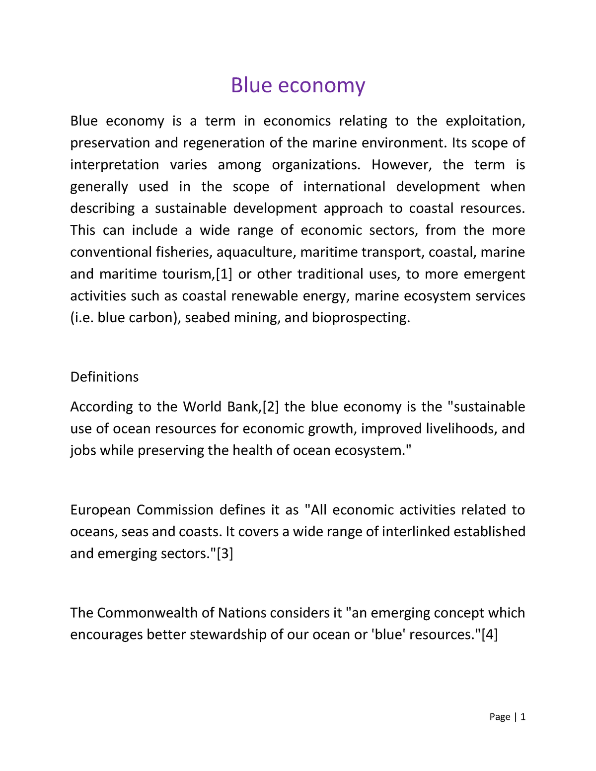 essay on blue economy