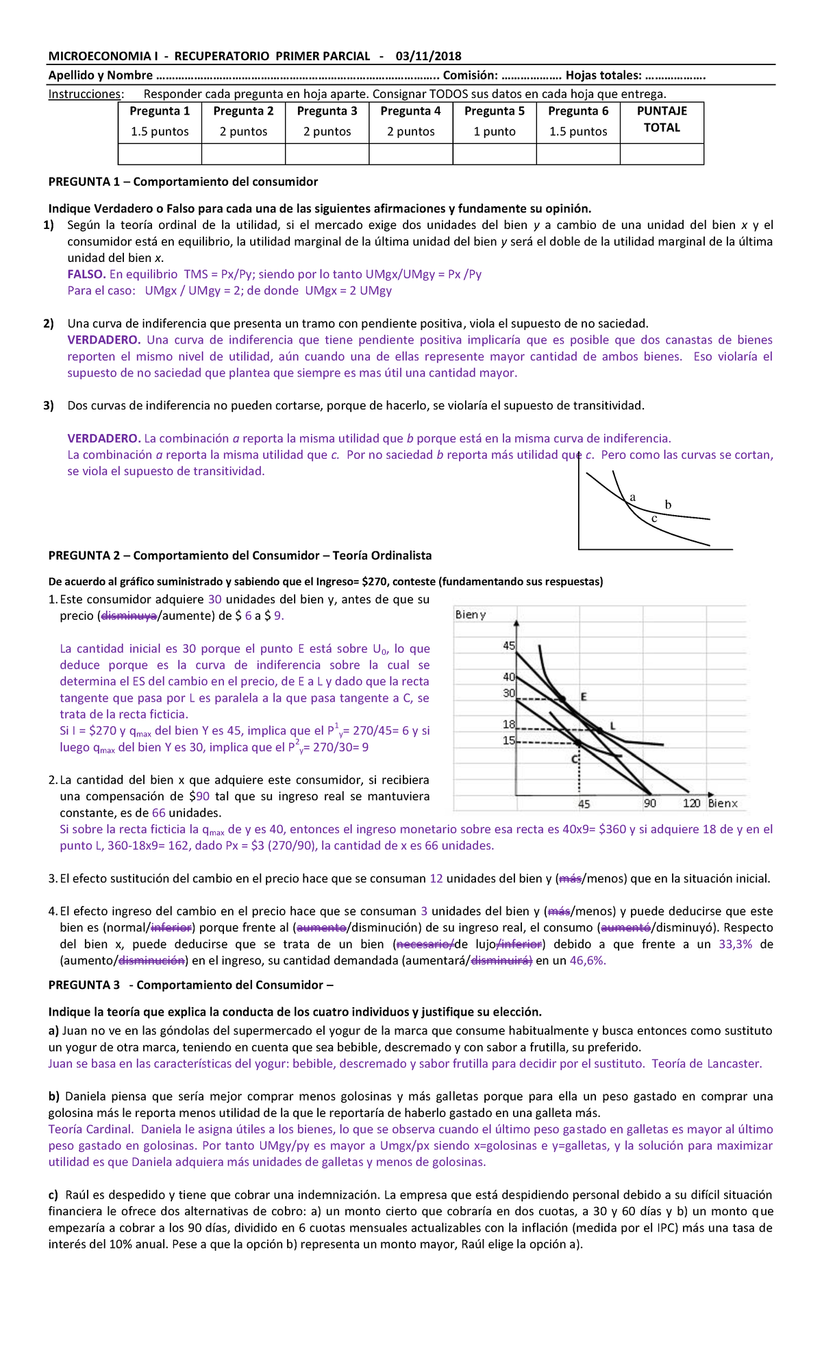 2018 1R - Solucion - Solución Del Primer Parcial. - MICROECONOMIA I ...