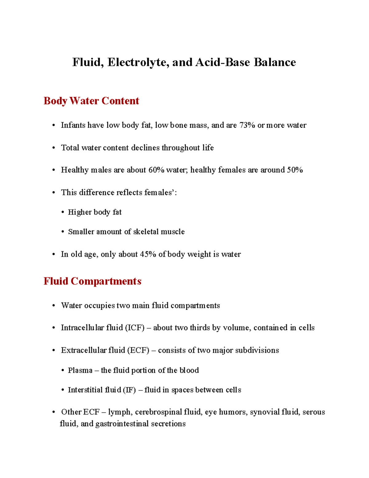 Fluid, Electrolyte, And Acid-Base Balance - Venous Blood And ...