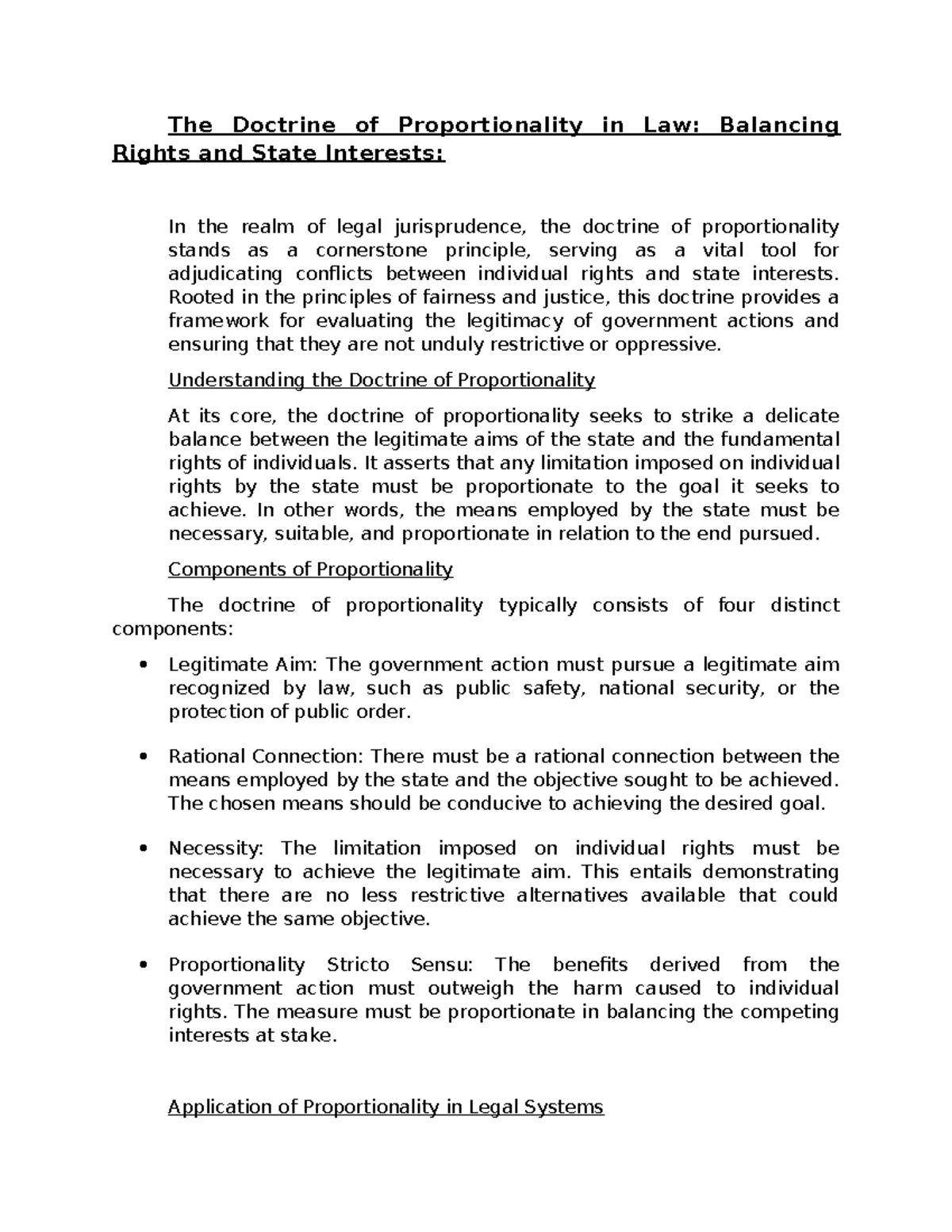 Law of proportionality - The Doctrine of Proportionality in Law ...