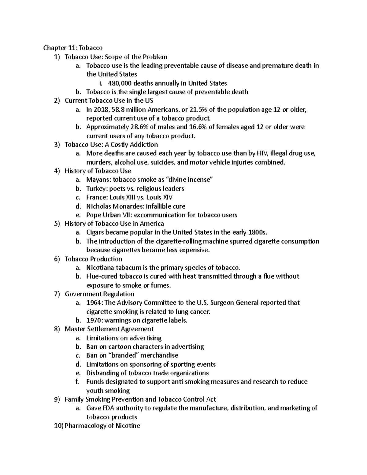 Chapter 11 - Chapter 11: Tobacco 1) Tobacco Use: Scope Of The Problem A 