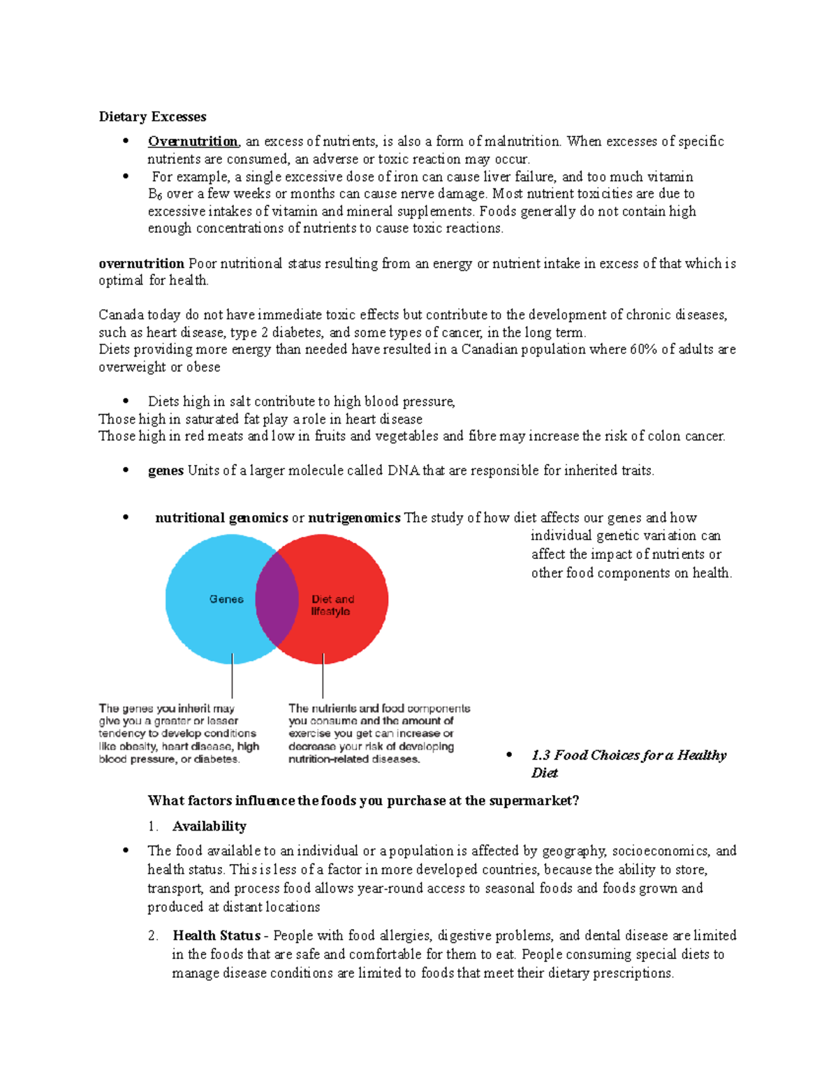 Nutrition. Module 1 Notes - Nutr 120.3 - U Of S - Studocu