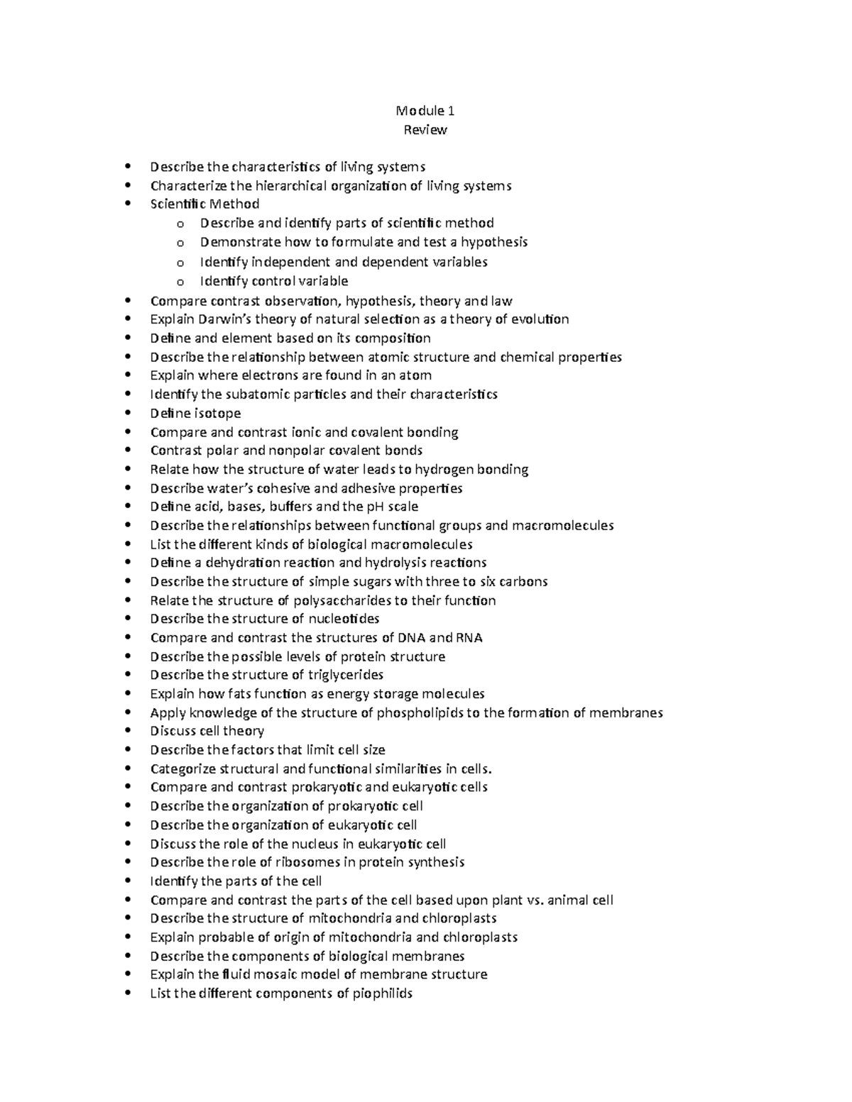 Module 1 Review - Lecture notes 1 - Module 1 Review Describe the ...