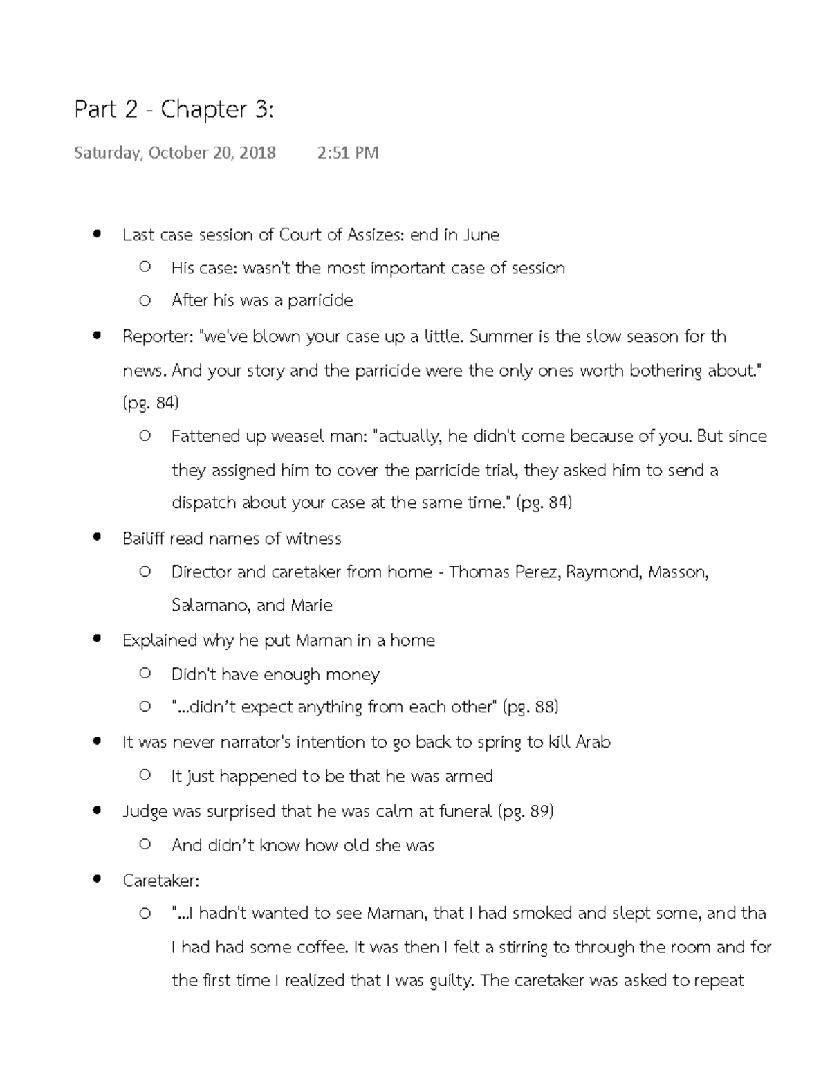 The Stranger Part 2 - Chapter 3 - Part 2 Chapter 3: Saturday, October ...
