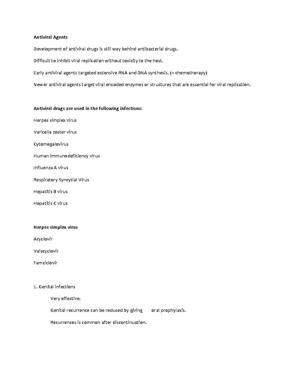 Antiviral Agents - Herpes simplex virus, Varicella zoster virus ...