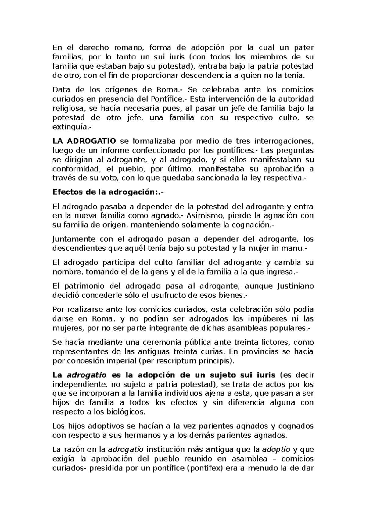 Derecho romano - En el derecho romano, forma de adopción por la cual un ...