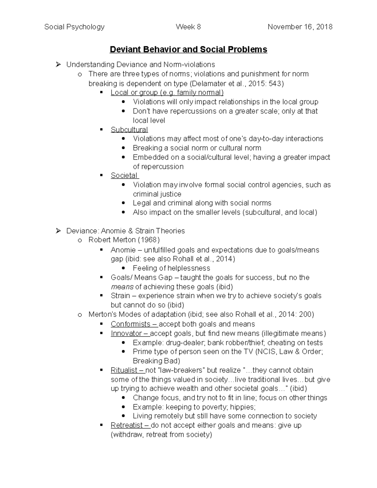 Week 8 - Deviant Behavior and Social Problems Understanding Deviance ...