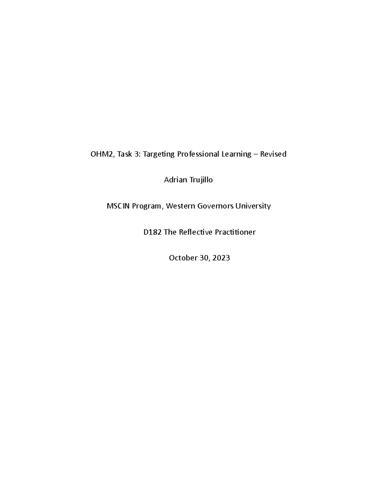 OHM2 - Task 3 Revised 2 - Passed Task 3 assignment. - OHM2, Task 3 ...
