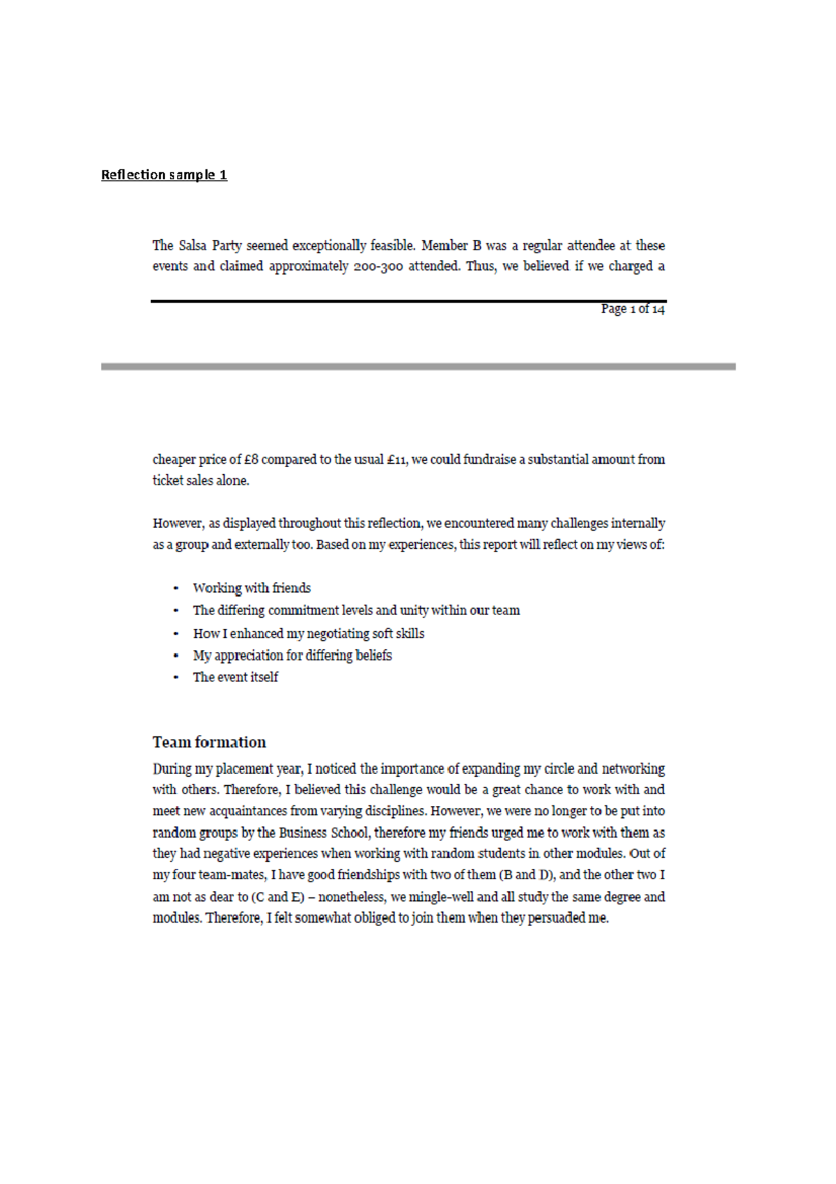 Reflection sample 1(1) - Reflection sample - Studocu