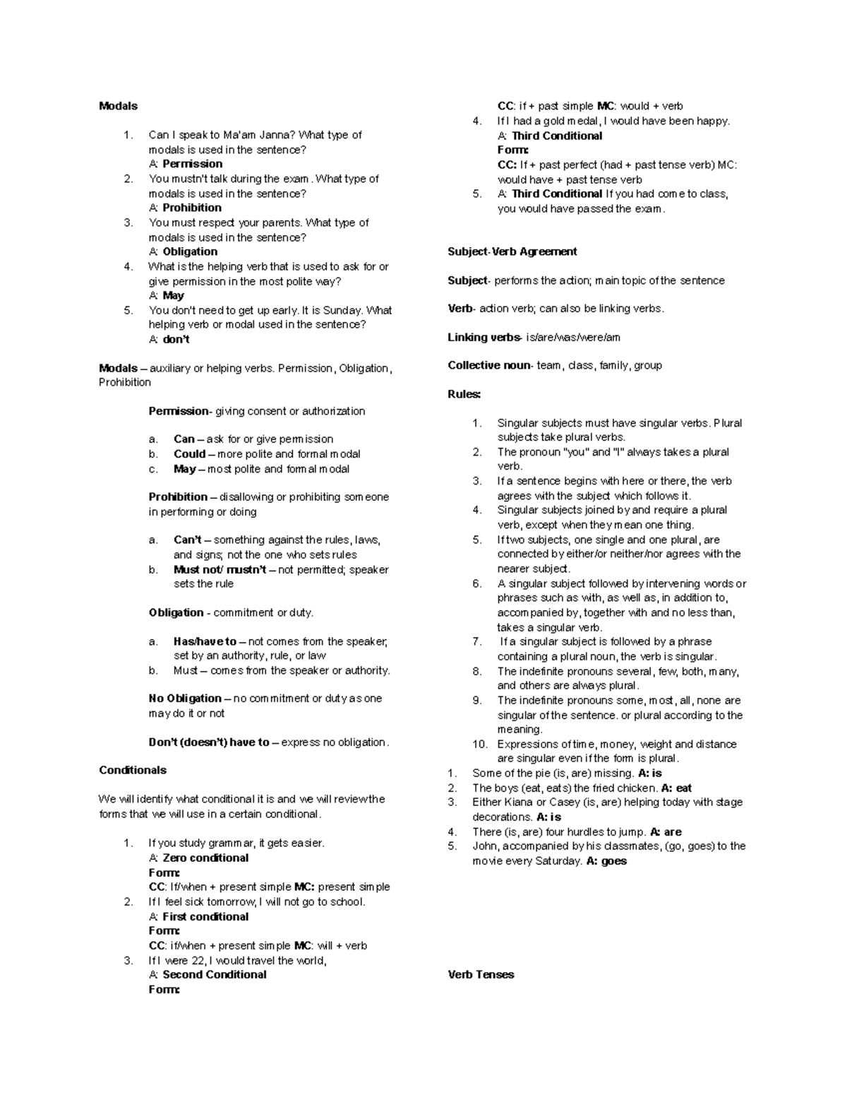 Reviewer - SAMPLES - Modals 1. Can I speak to Ma’am Janna? What type of ...