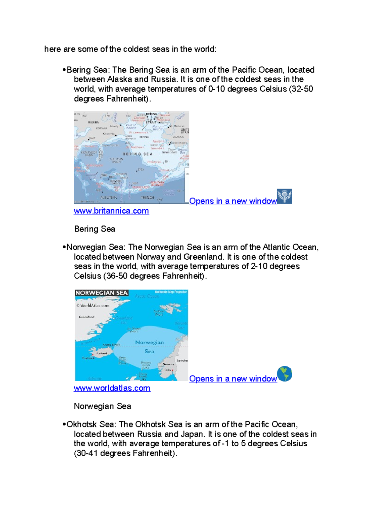 Cold Sea - Notes - here are some of the coldest seas in the world ...
