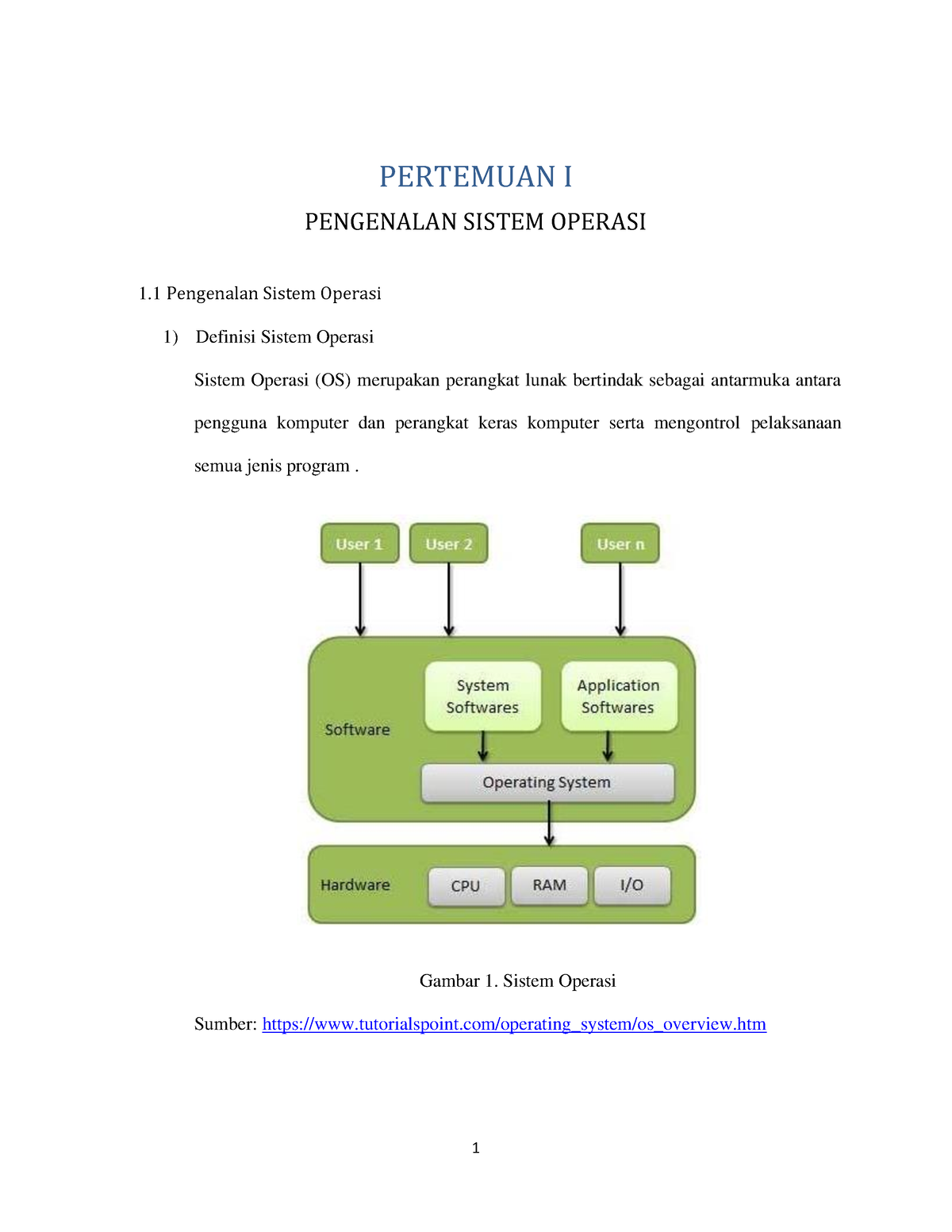 Modul Sistem Operasi Pertemuan 1 Pengenalan Sistem Operasi - PERTEMUAN ...