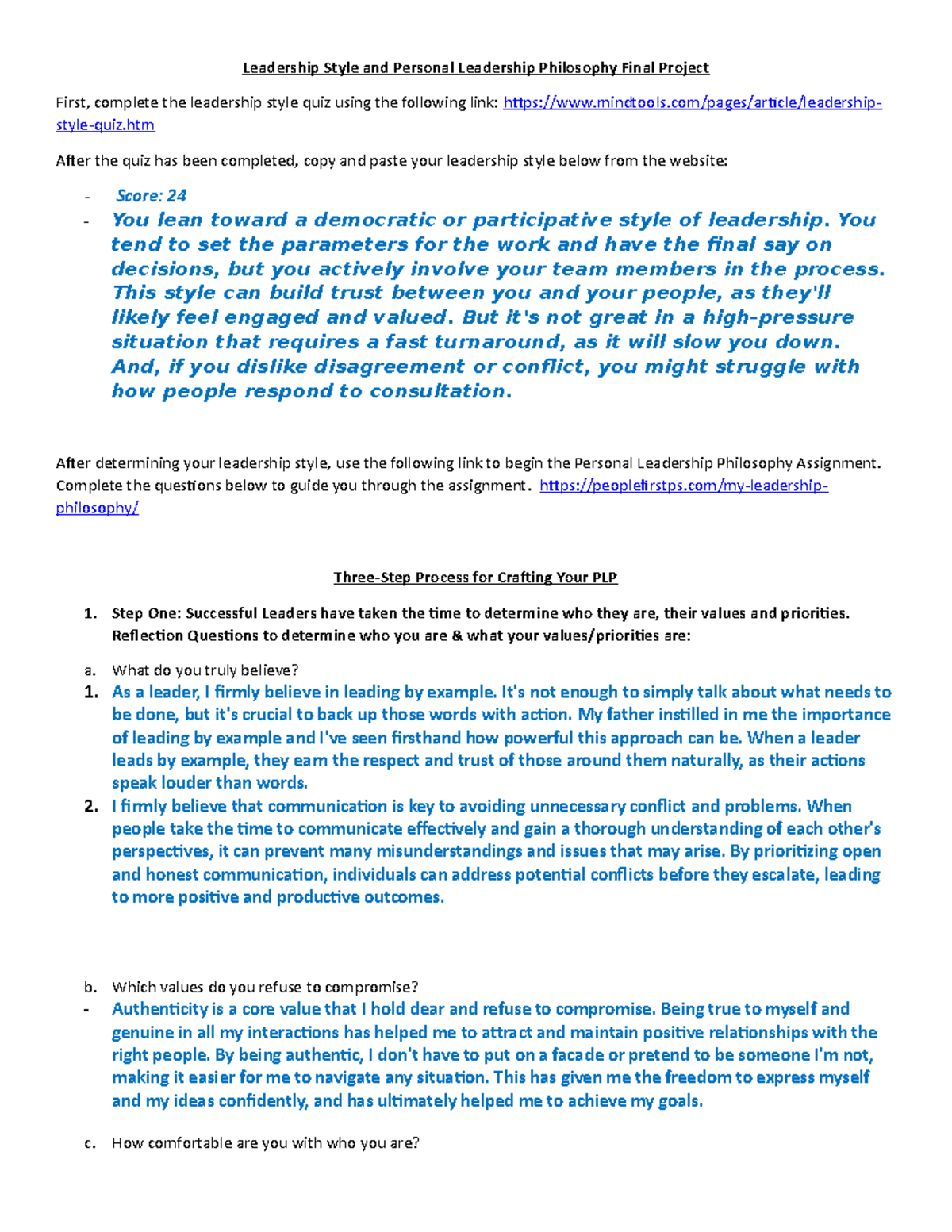 research paper personal philosophy of leadership assignment