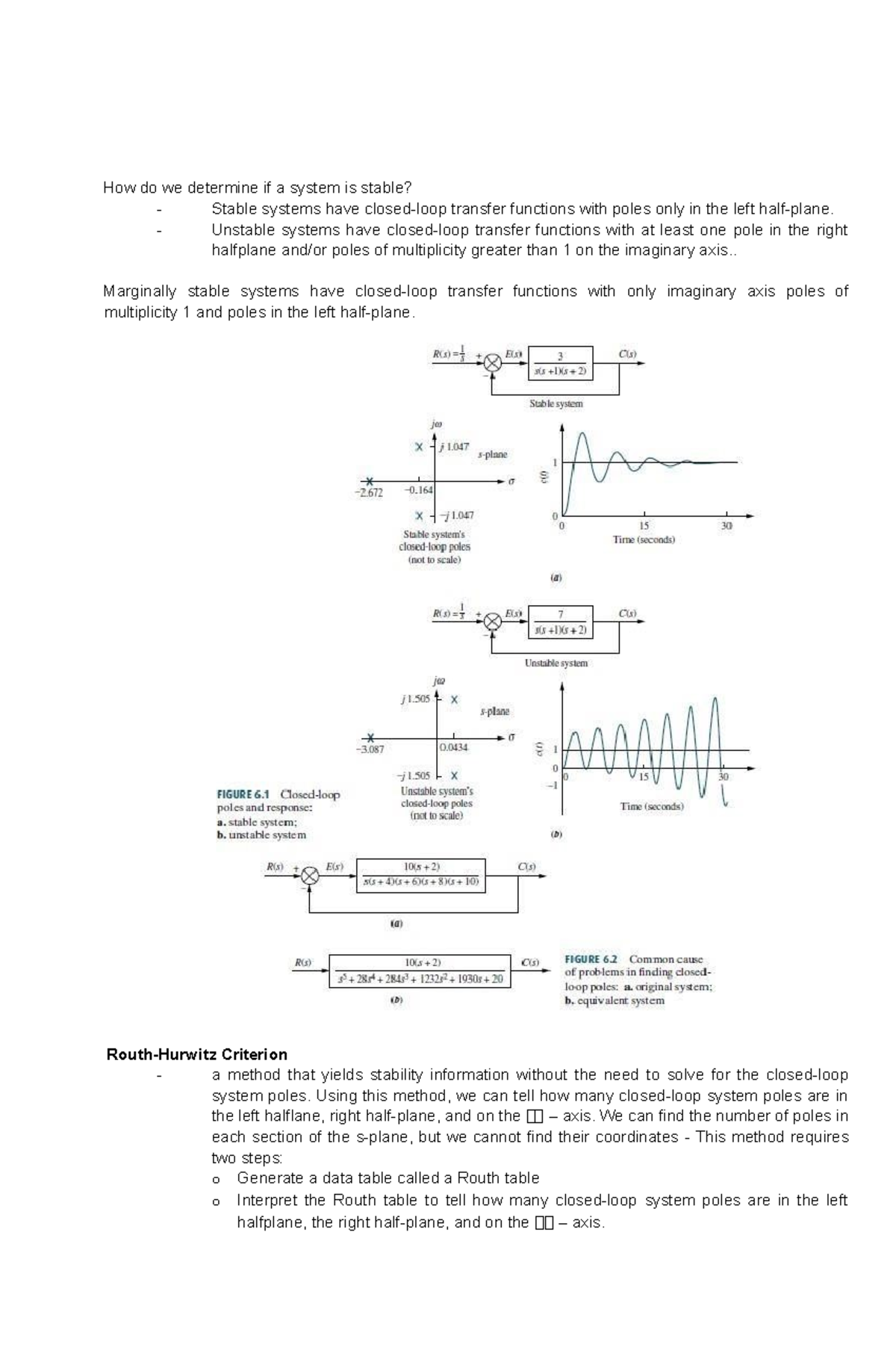 Electronics Feedbacks and Control System - How do we determine if a ...