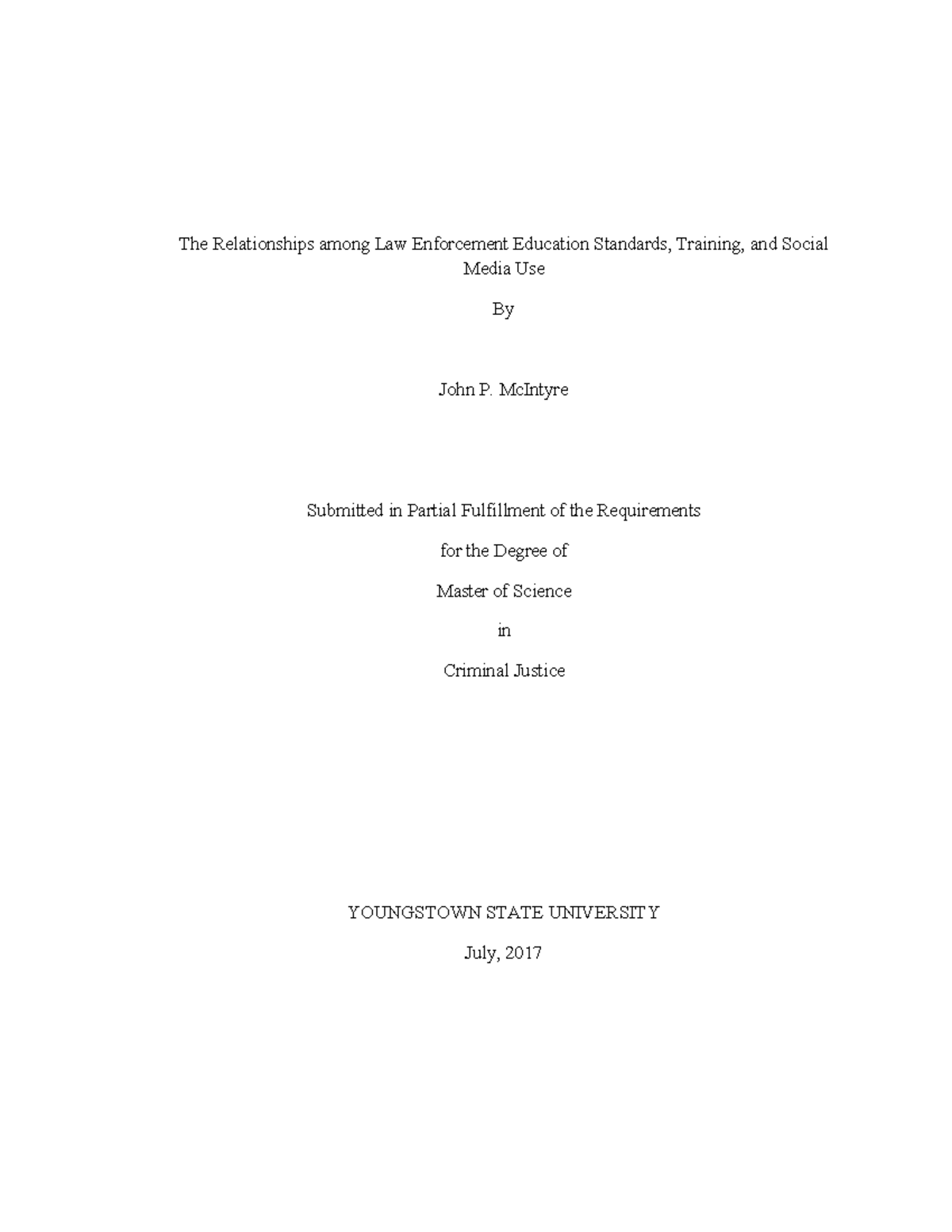 thesis title about police