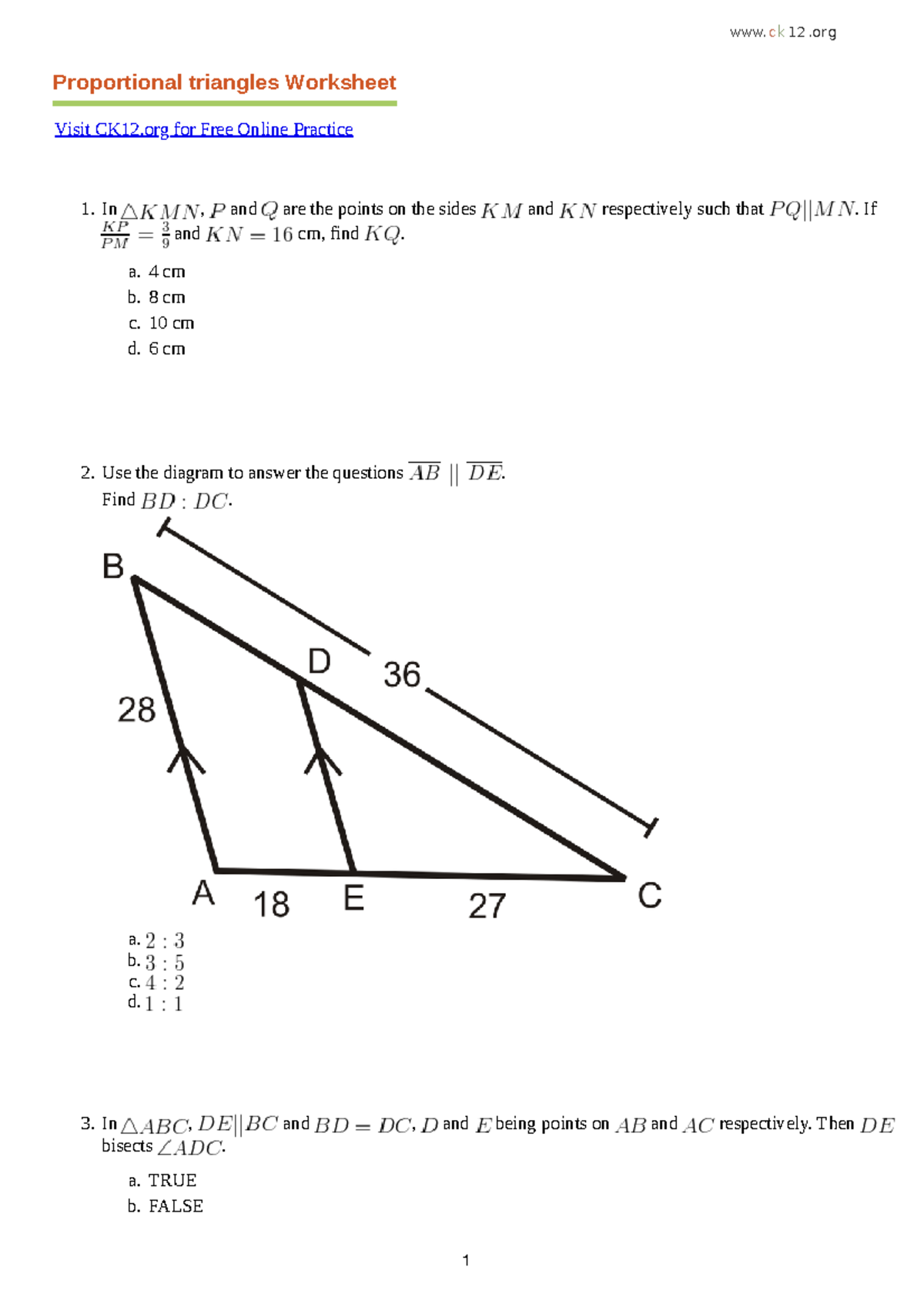 Workbook 20220626042013 983704 Triangle Proportionality Practice f