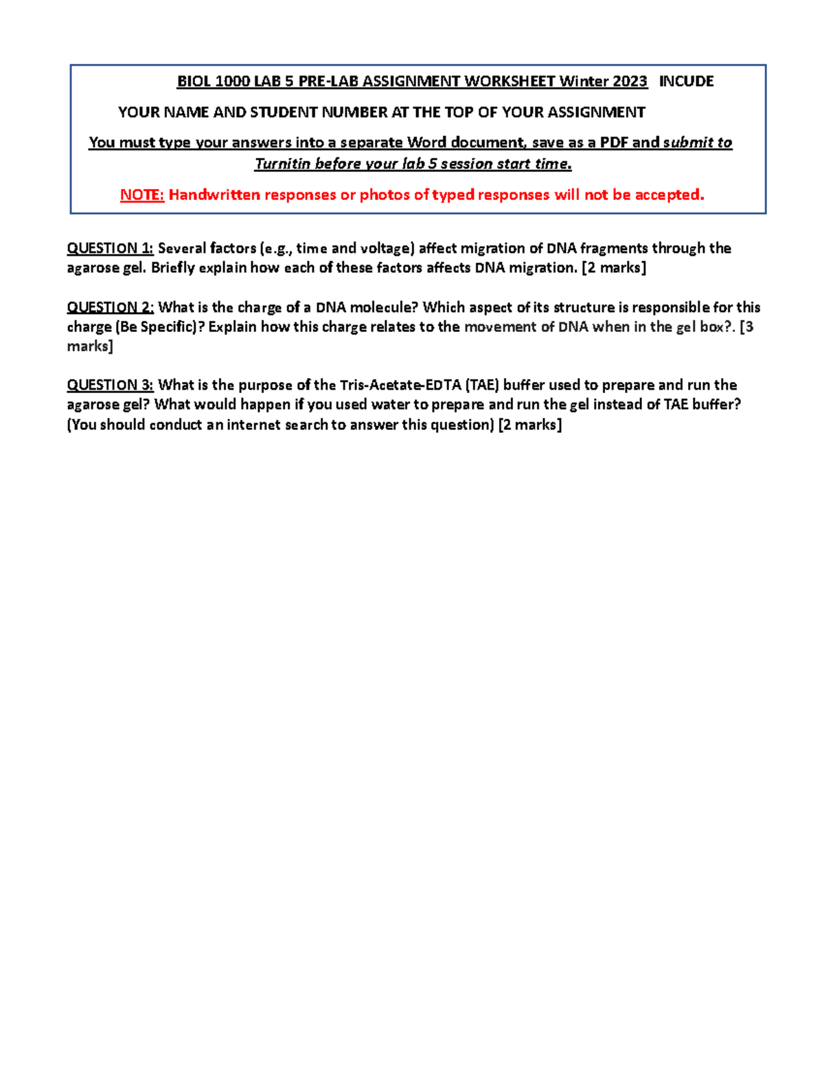 Lab 5 Pre-Lab Worksheet W23 - BI OL 1000 LAB 5 PRE-LAB ASSI GNMENT ...