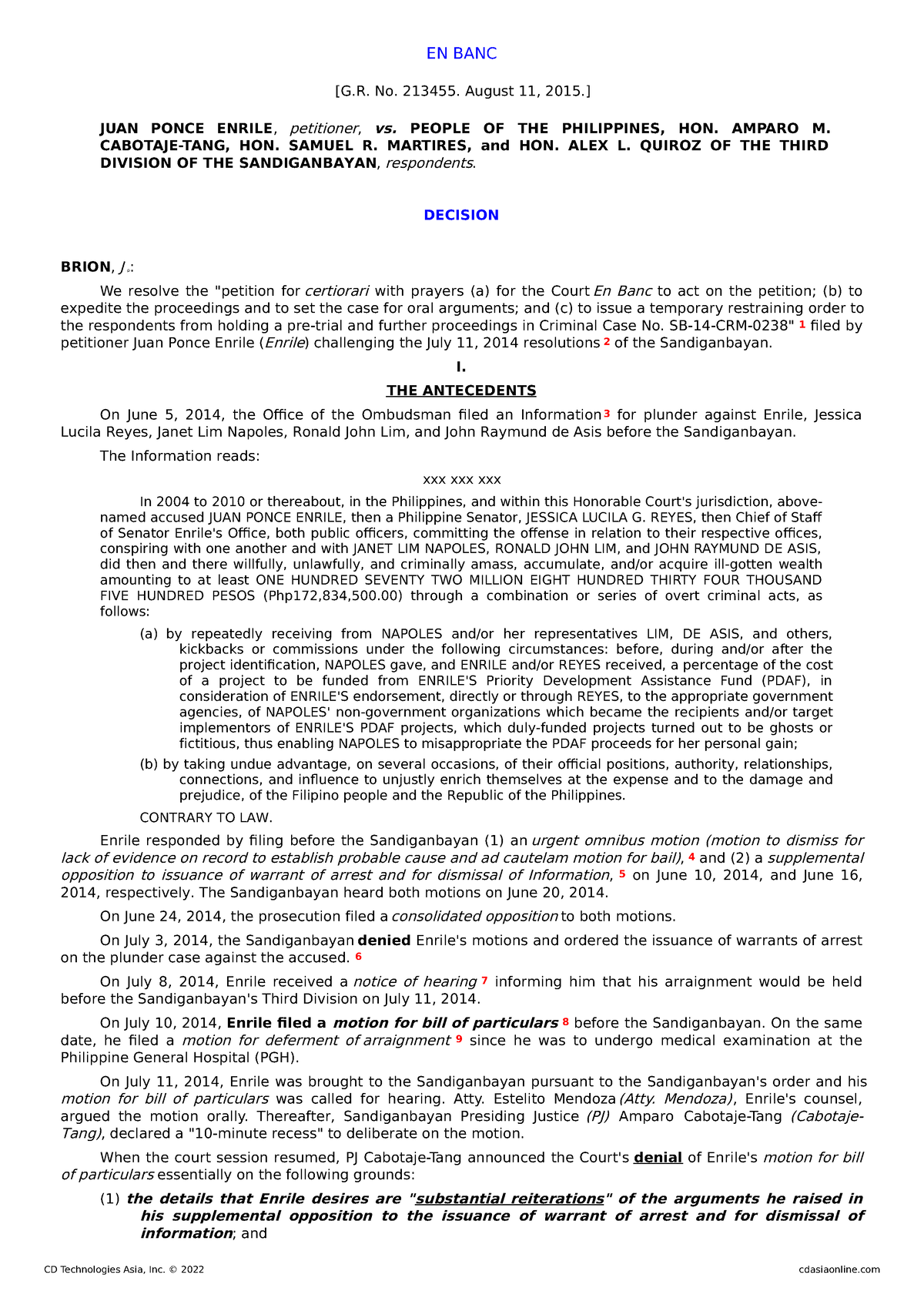 01 Enrile v. People, G.R. No. 213455. August 11, 2015 - EN BANC [G. No ...