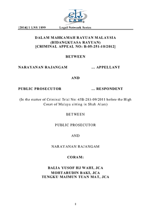 Narayanan Rajangam V Pp Criminal Law Studocu