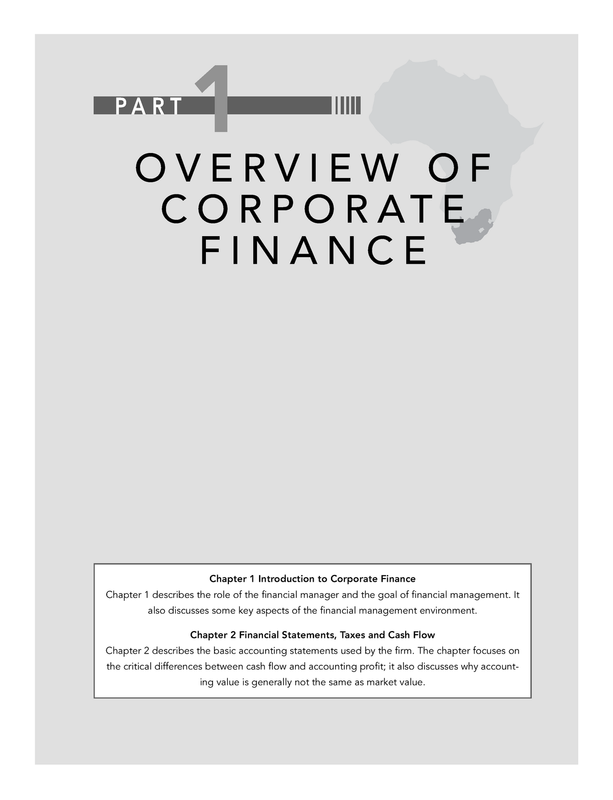 Corporate Finance - PART 1 OVERVIEW OF CORPORATE FINANCE Chapter 1 ...