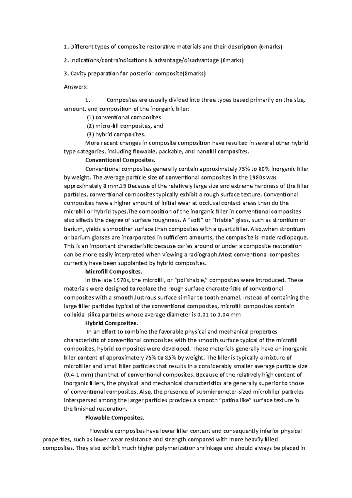 Composite restorative materials in aesthethic dentistry - Different ...