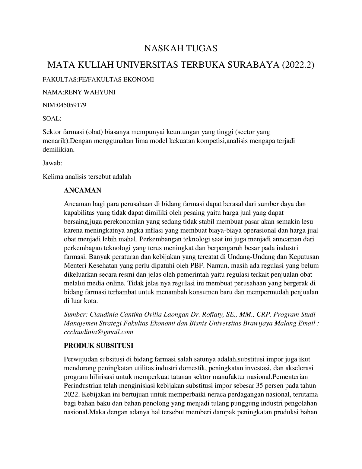 Naskah Tugas 1 - NASKAH TUGAS MATA KULIAH UNIVERSITAS TERBUKA SURABAYA ...