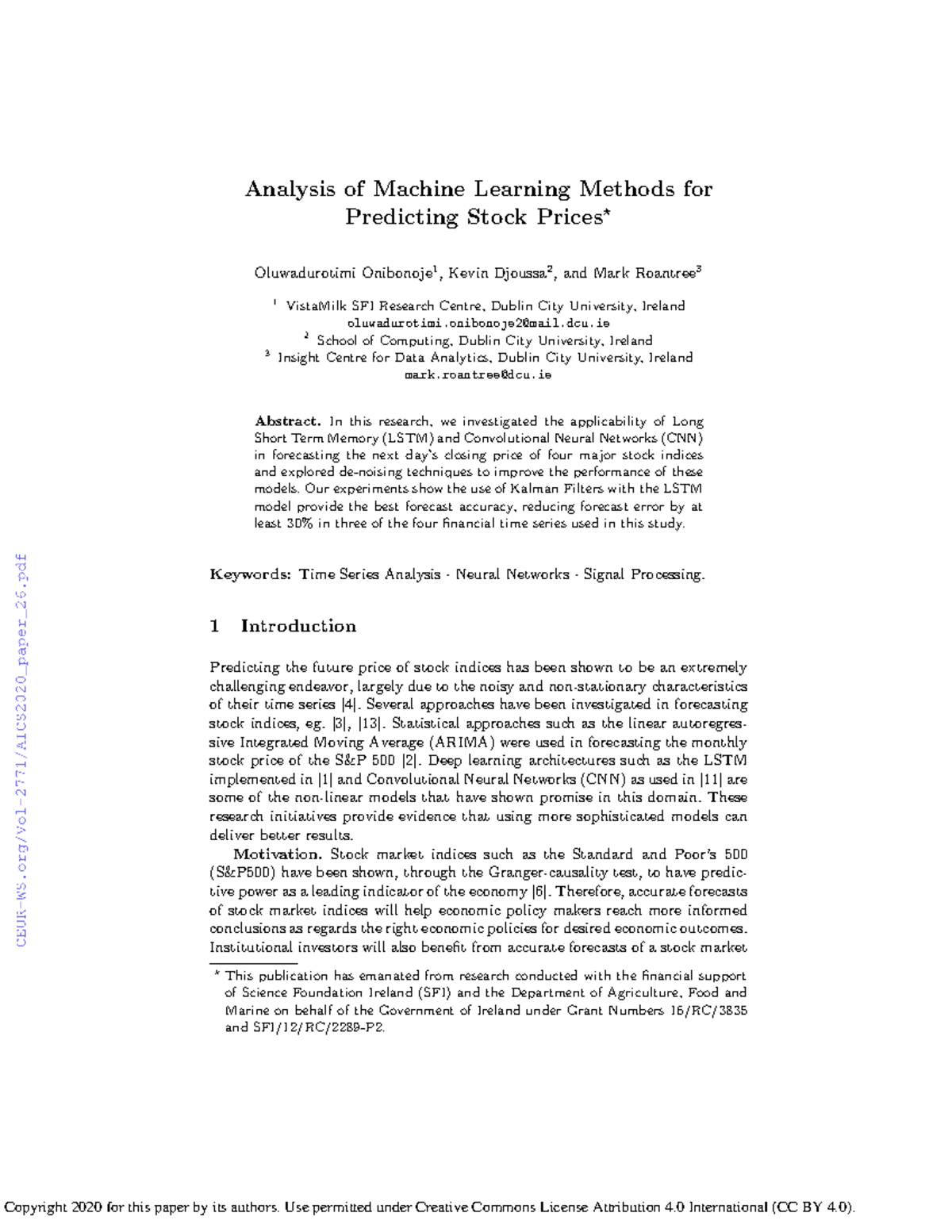Analysis of Machine Learning Methods for - Analysis of Machine Learning ...