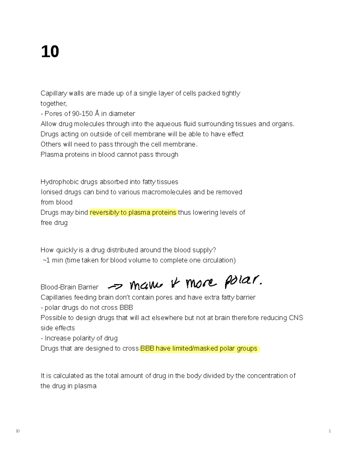 CHE206A 10 - LECTURE NOTES FOR WEEK 10 - 10 Capillary walls are made up ...