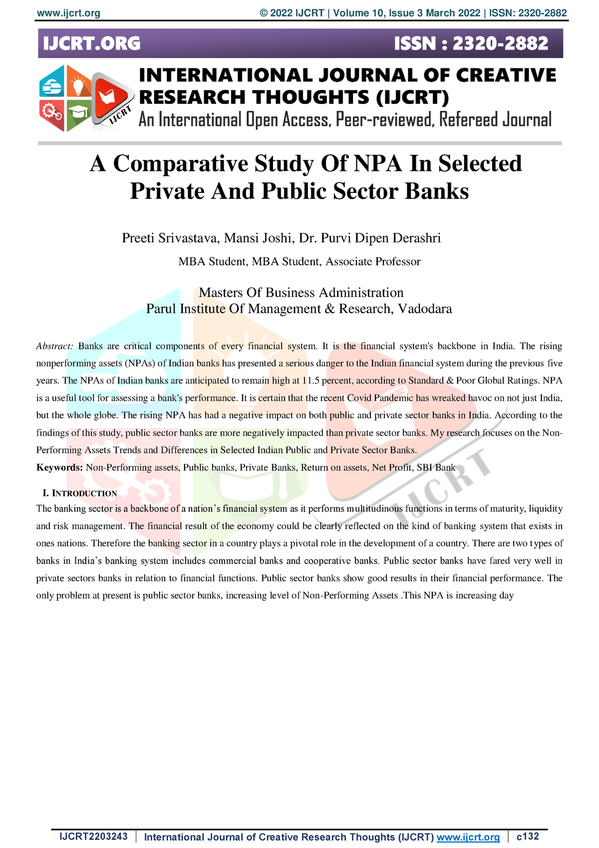 research paper on npa comparative study