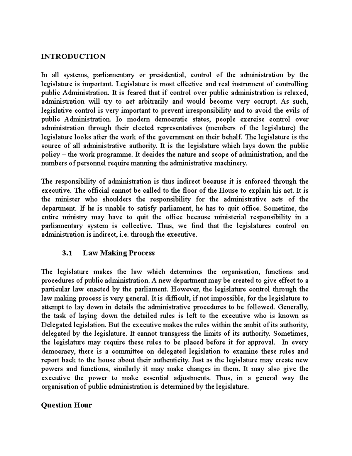Public Administration 101 (11) - INTRODUCTION In all systems ...