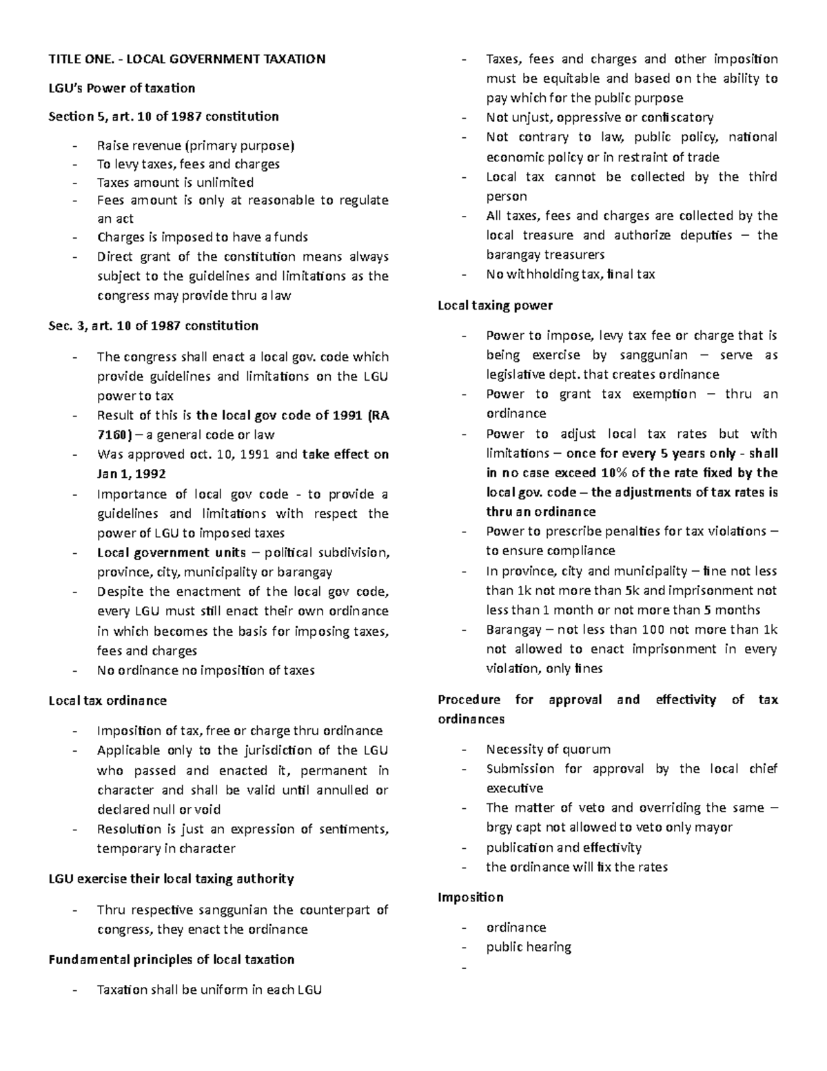 7160 - Notes to Local taxation - TITLE ONE. - LOCAL GOVERNMENT TAXATION ...