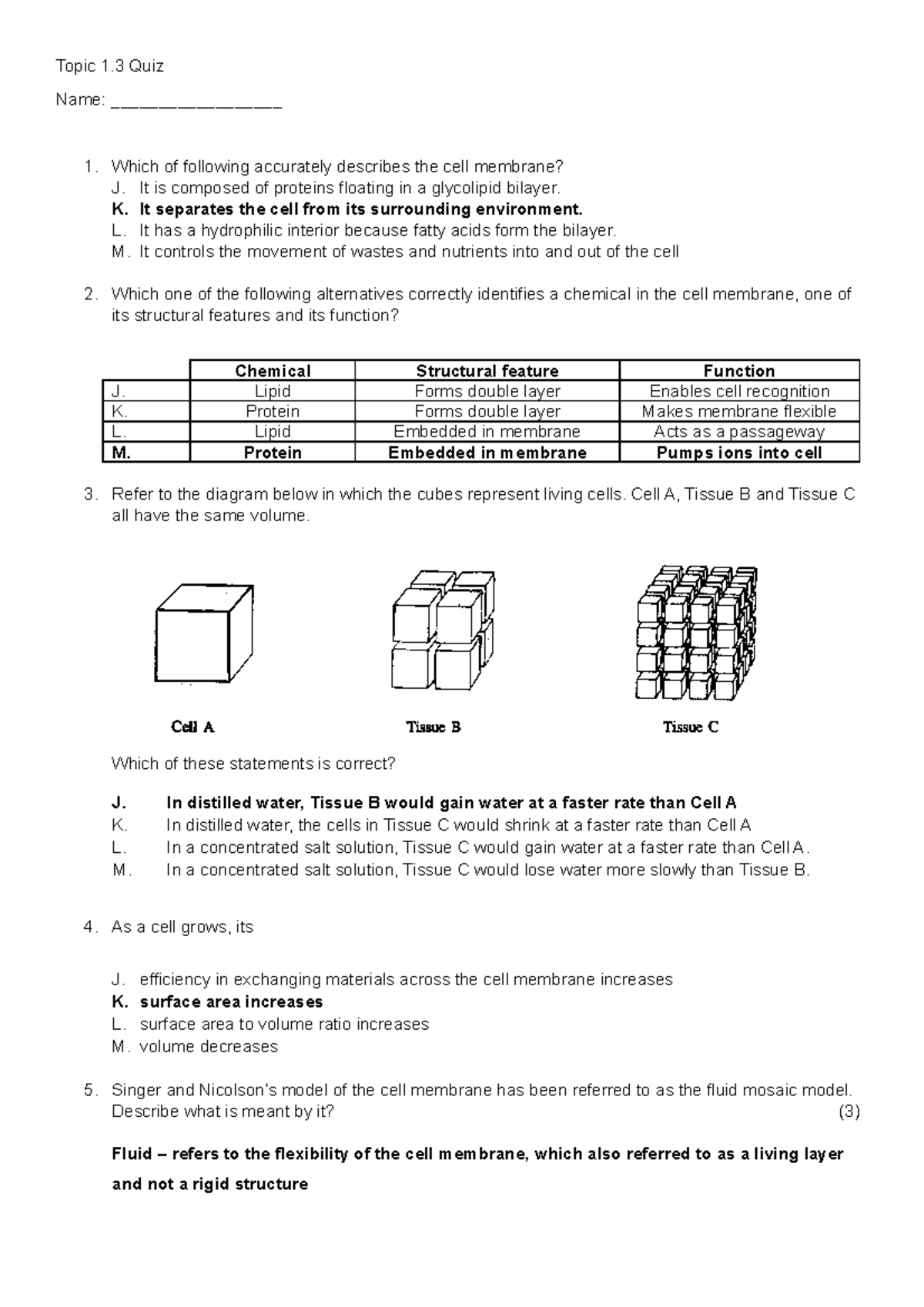 IBDP Bio 1.3 Quiz Solution - SAHT2405 - UNSW Sydney - Studocu