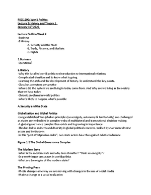 PSCI 1200 Notes - PSCI 1200 – World Politics Multiple Choice Questions ...