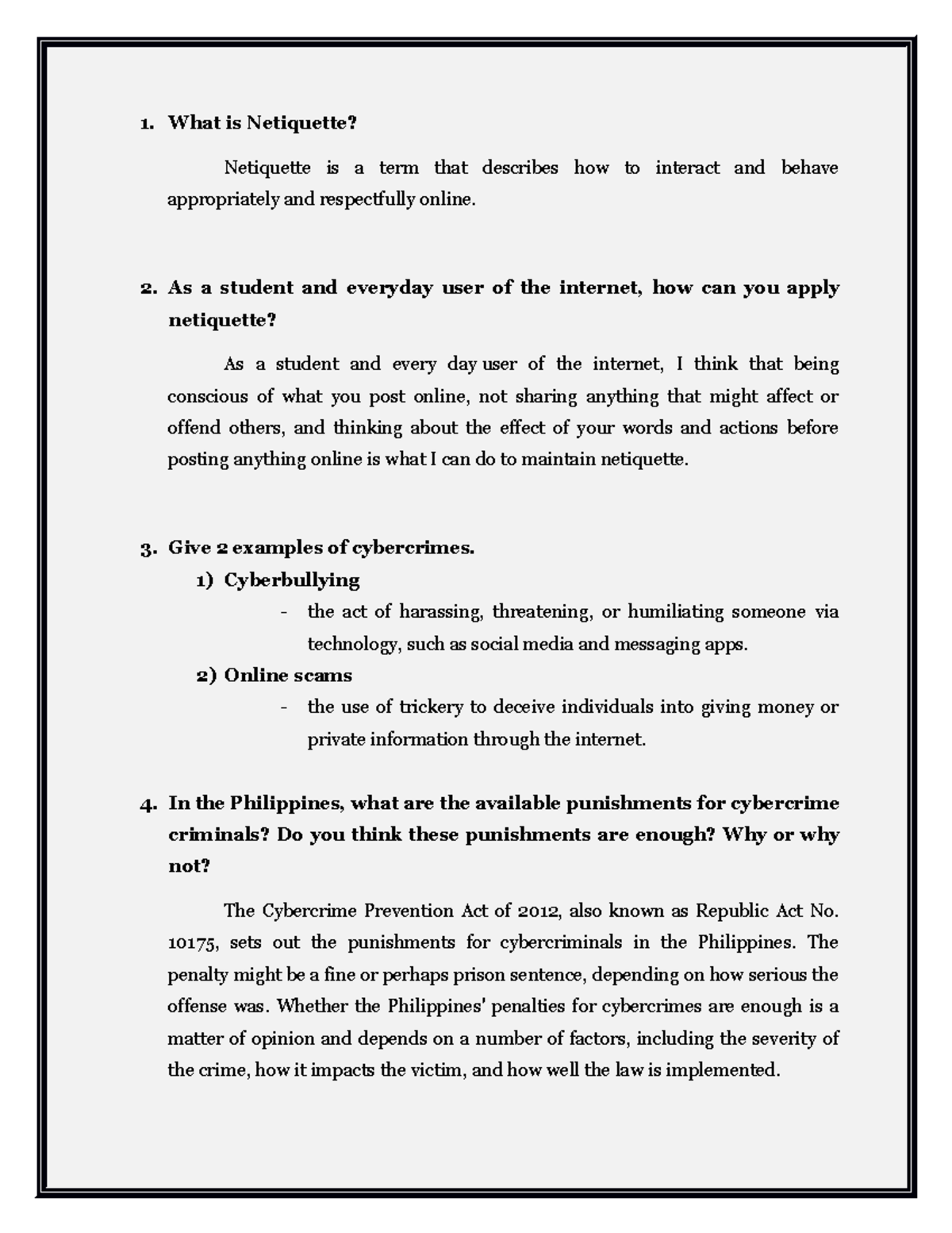 Assignment 1 What is Netiquette? Netiquette is a term that describes