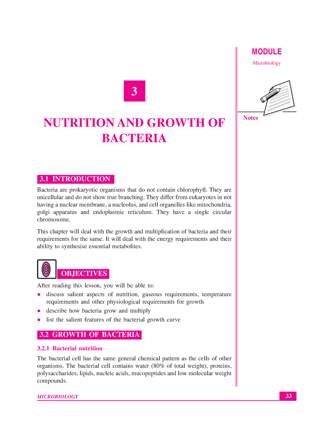 Lesson-03 - Physical Chemistry - 33 Nutrition And Growth Of Bacteria ...