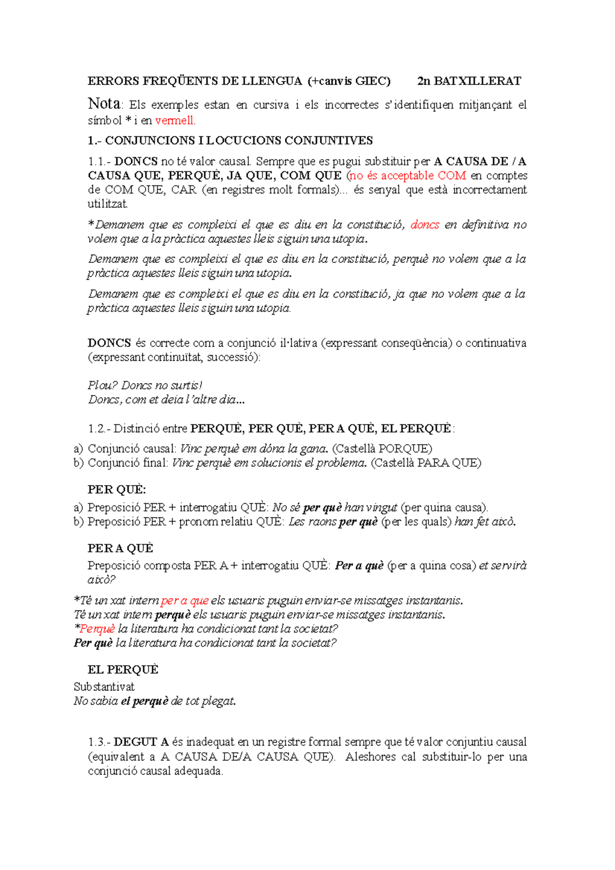 Errors FreqüENTS DE Llengua (Definitiu) - ERRORS FREQÜENTS DE LLENGUA ...
