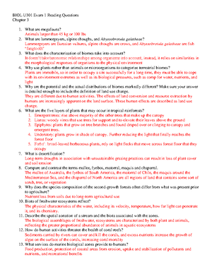 BIOL U301 Exam 1 Chapter 25 Reading Questions - BIOL U301 Exam 1 ...