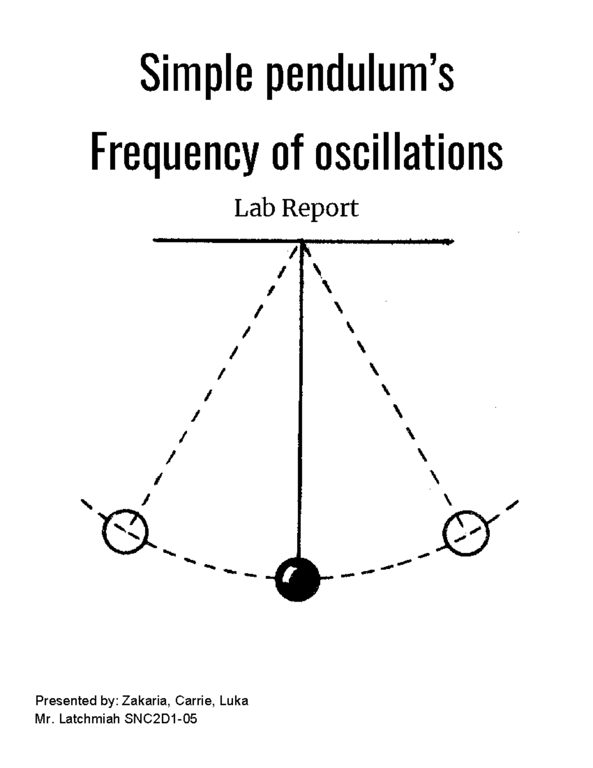 Simple Pendulum Lab - lab report for pendulm activity - Simple pendulum ...
